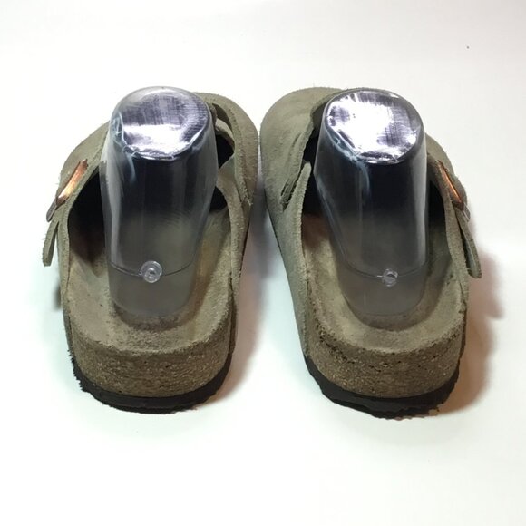 Birkenstock Boston Soft Footbed Clog Velvety Suede Leather Taupe Men's Size 11 - Picture 3 of 10